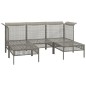 5-tlg. Garten-Lounge-Set mit Kissen Grau Poly Rattan 5-tlg. Garten-Lounge-Set mit Kissen Grau Poly Rattan