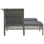 5-tlg. Garten-Lounge-Set mit Kissen Grau Poly Rattan 5-tlg. Garten-Lounge-Set mit Kissen Grau Poly Rattan
