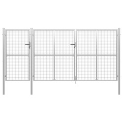 vidaXL Gartentor Stahl 400 x 150 cm Silbern