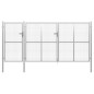 vidaXL Gartentor Stahl 400 x 150 cm Silbern vidaXL Gartentor Stahl 400 x 150 cm Silbern