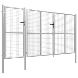 vidaXL Gartentor Stahl 400 x 150 cm Silbern