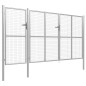 vidaXL Gartentor Stahl 400 x 150 cm Silbern vidaXL Gartentor Stahl 400 x 150 cm Silbern