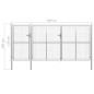 vidaXL Gartentor Stahl 400 x 150 cm Silbern vidaXL Gartentor Stahl 400 x 150 cm Silbern