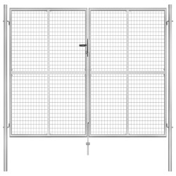 vidaXL Gartentor Verzinkter Stahl 306 x 250 cm Silbern