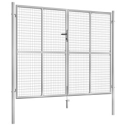 vidaXL Gartentor Verzinkter Stahl 306 x 250 cm Silbern