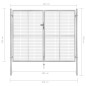 vidaXL Gartentor Verzinkter Stahl 306 x 250 cm Silbern