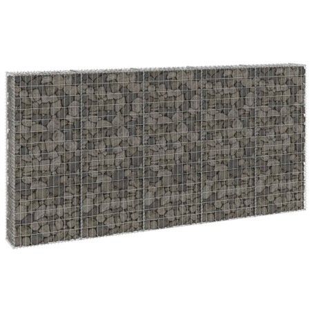 vidaXL Gabionenwand mit Abdeckung Verzinkter Stahl 300x30x150 cm
