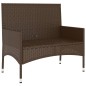 vidaXL Gartenbank 2-Sitzer mit Kissen Braun Poly Rattan vidaXL Gartenbank 2-Sitzer mit Kissen Braun Poly Rattan