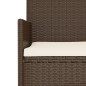 vidaXL Gartenbank 2-Sitzer mit Kissen Braun Poly Rattan vidaXL Gartenbank 2-Sitzer mit Kissen Braun Poly Rattan