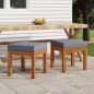 vidaXL Gartenhocker mit Kissen 2 Stk. 40x40x42 cm Massivholz Akazie vidaXL Gartenhocker mit Kissen 2 Stk. 40x40x42 cm Massivholz Akazie