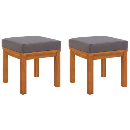 vidaXL Gartenhocker mit Kissen 2 Stk. 40x40x42 cm Massivholz Akazie