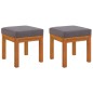 vidaXL Gartenhocker mit Kissen 2 Stk. 40x40x42 cm Massivholz Akazie vidaXL Gartenhocker mit Kissen 2 Stk. 40x40x42 cm Massivholz Akazie