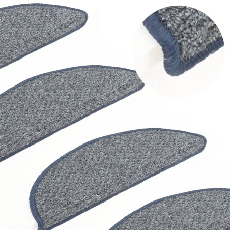 vidaXL Treppenmatten 15 Stk. Blau 56x17x3 cm