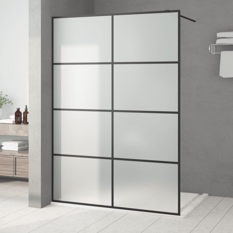 vidaXL Duschwand für Begehbare Dusche Schwarz 140x195 cm Matt ESG-Glas vidaXL Duschwand für Begehbare Dusche Schwarz 140x195 cm Matt ESG-Glas