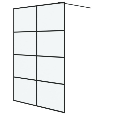 vidaXL Duschwand für Begehbare Dusche Schwarz 140x195 cm Matt ESG-Glas