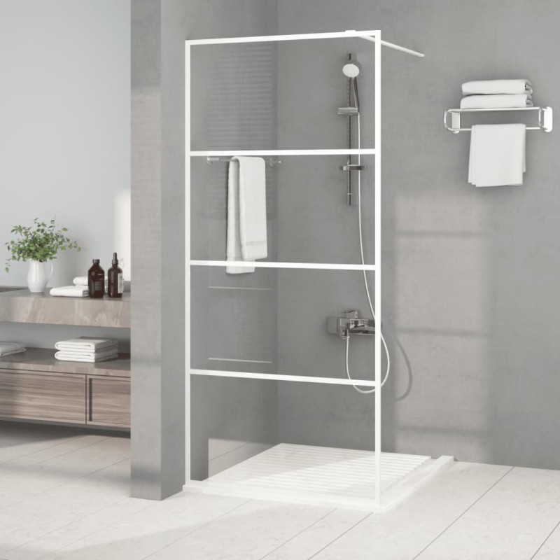 vidaXL Duschwand für Begehbare Dusche Weiß 90x195 cm ESG-Klarglas vidaXL Duschwand für Begehbare Dusche Weiß 90x195 cm ESG-Klarglas