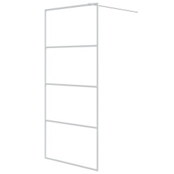 vidaXL Duschwand für Begehbare Dusche Weiß 90x195 cm ESG-Klarglas