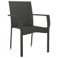Gartenstühle mit Kissen 2 Stk. Poly Rattan Schwarz Gartenstühle mit Kissen 2 Stk. Poly Rattan Schwarz