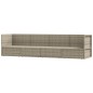 4-tlg. Garten-Lounge-Set mit Kissen Grau Poly Rattan 4-tlg. Garten-Lounge-Set mit Kissen Grau Poly Rattan