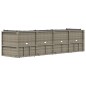 4-tlg. Garten-Lounge-Set mit Kissen Grau Poly Rattan 4-tlg. Garten-Lounge-Set mit Kissen Grau Poly Rattan