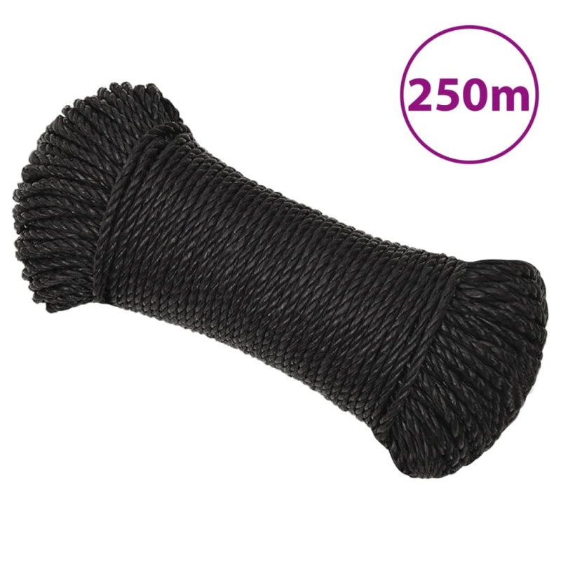 vidaXL Arbeitsseil Schwarz 6 mm 250 m Polypropylen vidaXL Arbeitsseil Schwarz 6 mm 250 m Polypropylen