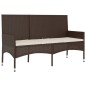 vidaXL Gartenbank 3-Sitzer mit Kissen Braun Poly Rattan vidaXL Gartenbank 3-Sitzer mit Kissen Braun Poly Rattan