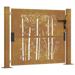 vidaXL Gartentor 105x80 cm Cortenstahl Bambus-Design