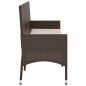 vidaXL Gartenbank 3-Sitzer mit Kissen Braun Poly Rattan vidaXL Gartenbank 3-Sitzer mit Kissen Braun Poly Rattan