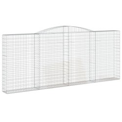 vidaXL Gabione mit Hochbogen 400x30x160/180 cm Verzinktes Eisen