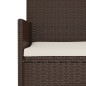vidaXL Gartenbank 3-Sitzer mit Kissen Braun Poly Rattan vidaXL Gartenbank 3-Sitzer mit Kissen Braun Poly Rattan