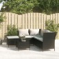 vidaXL 4-tlg. Garten-Lounge-Set mit Kissen Schwarz Poly Rattan vidaXL 4-tlg. Garten-Lounge-Set mit Kissen Schwarz Poly Rattan