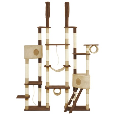 vidaXL Kratzbaum mit Sisal-Kratzsäulen Braun 234 cm