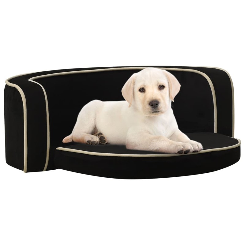 vidaXL Hundesofa Klappbar Schwarz 73x67x26 cm Plüsch Waschbares Kissen vidaXL Hundesofa Klappbar Schwarz 73x67x26 cm Plüsch Waschbares Kissen