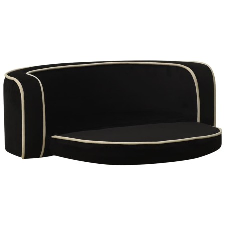 vidaXL Hundesofa Klappbar Schwarz 73x67x26 cm Plüsch Waschbares Kissen