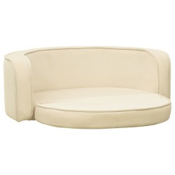 vidaXL Hundesofa Klappbar Creme 73x67x26 cm Plüsch Waschbares Kissen