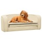 vidaXL Hundesofa Klappbar Creme 73x67x26 cm Plüsch Waschbares Kissen vidaXL Hundesofa Klappbar Creme 73x67x26 cm Plüsch Waschbares Kissen