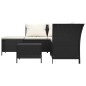 vidaXL 4-tlg. Garten-Lounge-Set mit Kissen Schwarz Poly Rattan vidaXL 4-tlg. Garten-Lounge-Set mit Kissen Schwarz Poly Rattan