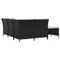 vidaXL 4-tlg. Garten-Lounge-Set mit Kissen Schwarz Poly Rattan vidaXL 4-tlg. Garten-Lounge-Set mit Kissen Schwarz Poly Rattan