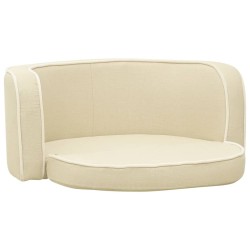 vidaXL Hundesofa Klappbar Creme 76x71x30 cm Leinen Waschbares Kissen