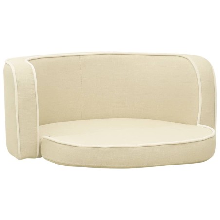 vidaXL Hundesofa Klappbar Creme 76x71x30 cm Leinen Waschbares Kissen