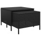 vidaXL 4-tlg. Garten-Lounge-Set mit Kissen Schwarz Poly Rattan vidaXL 4-tlg. Garten-Lounge-Set mit Kissen Schwarz Poly Rattan