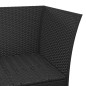 vidaXL 4-tlg. Garten-Lounge-Set mit Kissen Schwarz Poly Rattan vidaXL 4-tlg. Garten-Lounge-Set mit Kissen Schwarz Poly Rattan