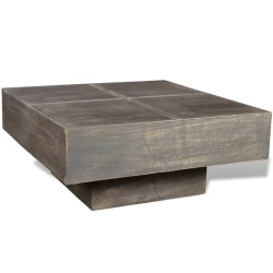vidaXL Couchtisch Dunkelbraun Quadratisch Massivholz Mango 