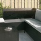 vidaXL 4-tlg. Garten-Lounge-Set mit Kissen Schwarz Poly Rattan vidaXL 4-tlg. Garten-Lounge-Set mit Kissen Schwarz Poly Rattan