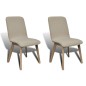 vidaXL Esszimmerstühle 2 Stk. Beige Stoff und Massivholz Eiche vidaXL Esszimmerstühle 2 Stk. Beige Stoff und Massivholz Eiche