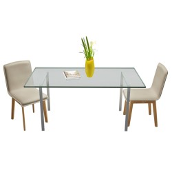 vidaXL Esszimmerstühle 2 Stk. Beige Stoff und Massivholz Eiche