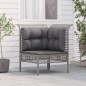 vidaXL Garten-Ecksofa mit Kissen Grau Poly Rattan vidaXL Garten-Ecksofa mit Kissen Grau Poly Rattan