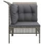 vidaXL Garten-Ecksofa mit Kissen Grau Poly Rattan vidaXL Garten-Ecksofa mit Kissen Grau Poly Rattan