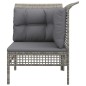 vidaXL Garten-Ecksofa mit Kissen Grau Poly Rattan vidaXL Garten-Ecksofa mit Kissen Grau Poly Rattan