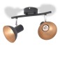 vidaXL Deckenlampe für 2 Glühbirnen E27 Schwarz und Gold vidaXL Deckenlampe für 2 Glühbirnen E27 Schwarz und Gold